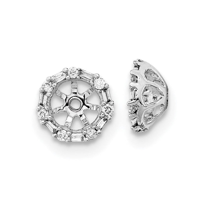 14K Weißgold Ohrring-Jackets mit echten Diamanten