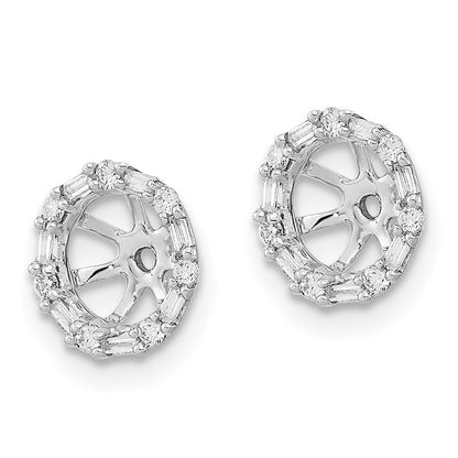 14K Weissgold Ohrring-Jackets mit echten Diamanten