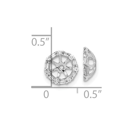 14K Weissgold Ohrring-Jackets mit echten Diamanten