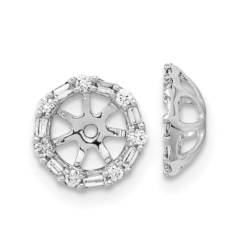 14K Weissgold Ohrring-Jackets mit echten Diamanten