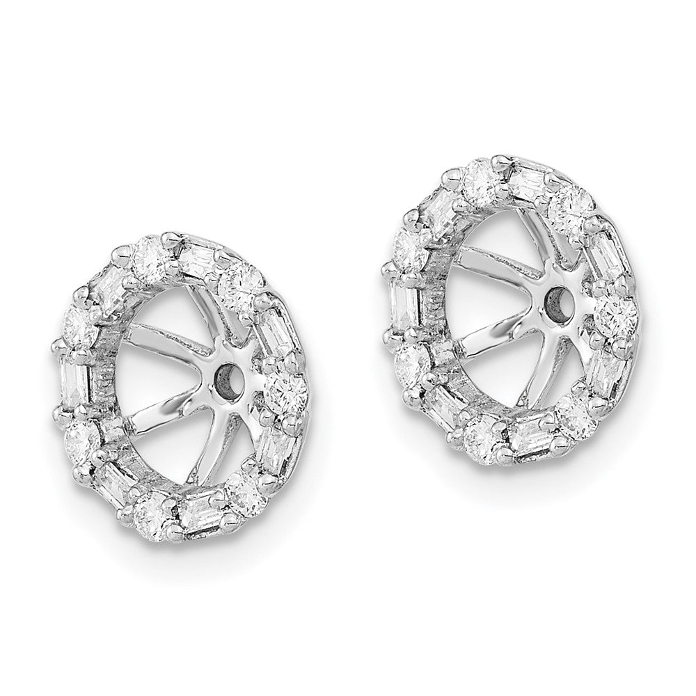 14K Weißgold Ohrring-Jackets mit echten Diamanten