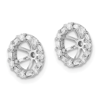 14K Weißgold Ohrring-Jackets mit echten Diamanten