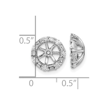 14K Weißgold Ohrring-Jackets mit echten Diamanten