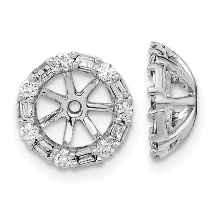 14K Weißgold Ohrring-Jackets mit echten Diamanten