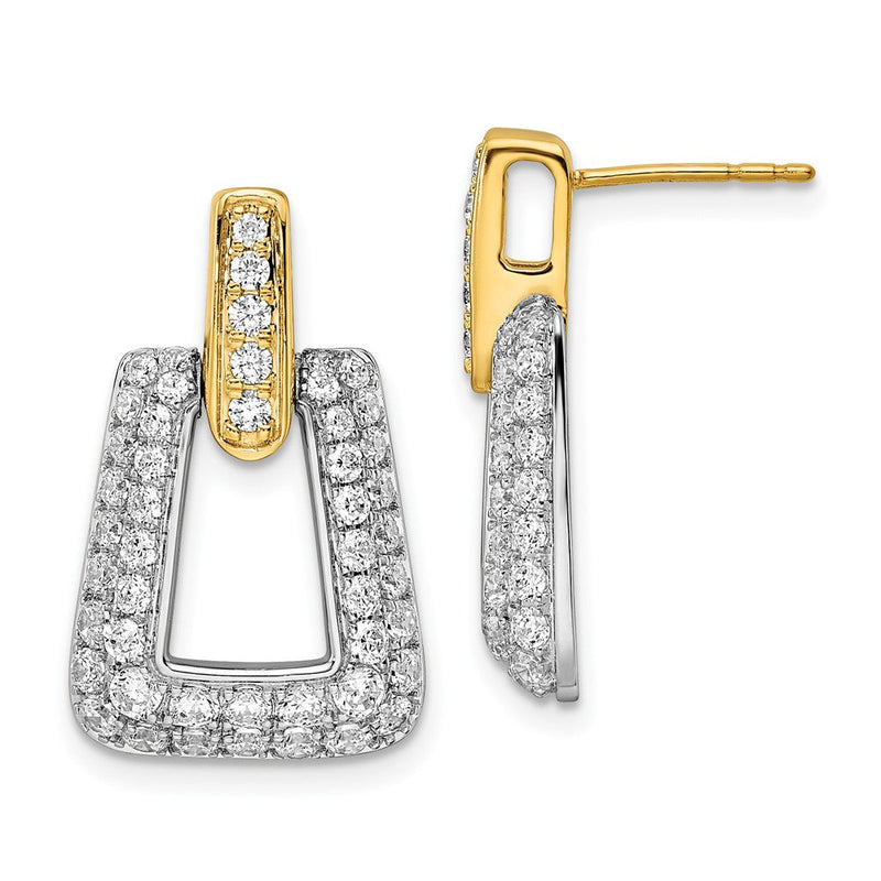 14K Bicolor True Origin 1 3/4 Karat Im Labor Gezüchtet Diamant Vs Def Fantasie Hängend Ohrstecker