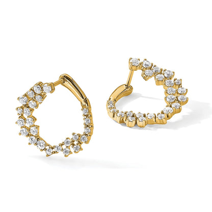 14K Gelbgold True Origin 1 1/2 Karat Im Labor Gezüchtet Diamant Vs Def Fantasie Creolen
