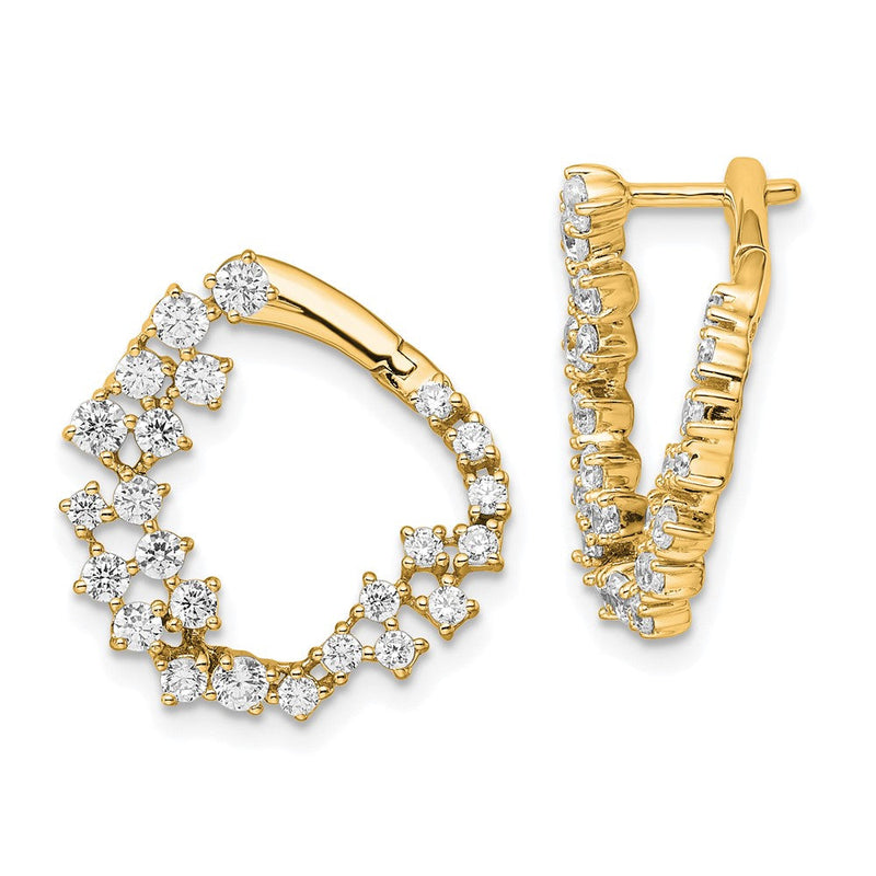 14K Gelbgold True Origin 1 1/2 Karat Im Labor Gezüchtet Diamant Vs Def Fantasie Creolen