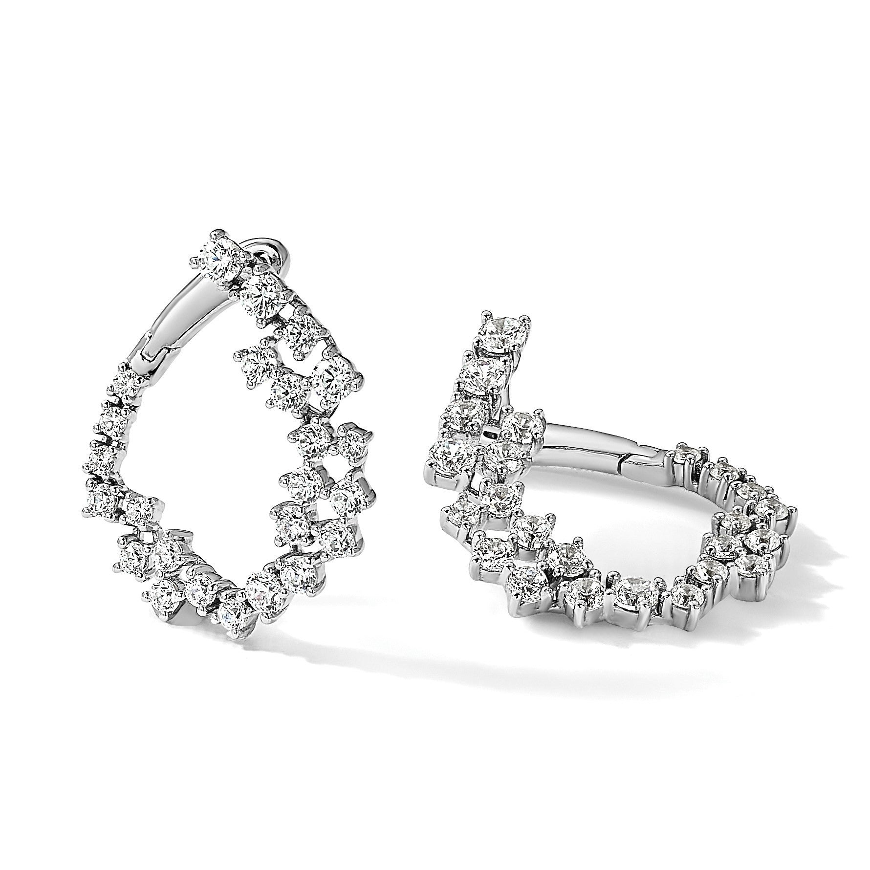 14K Weißgold True Origin 2 Karat Im Labor Gezüchtet Diamant Vs Def Fantasie Creolen