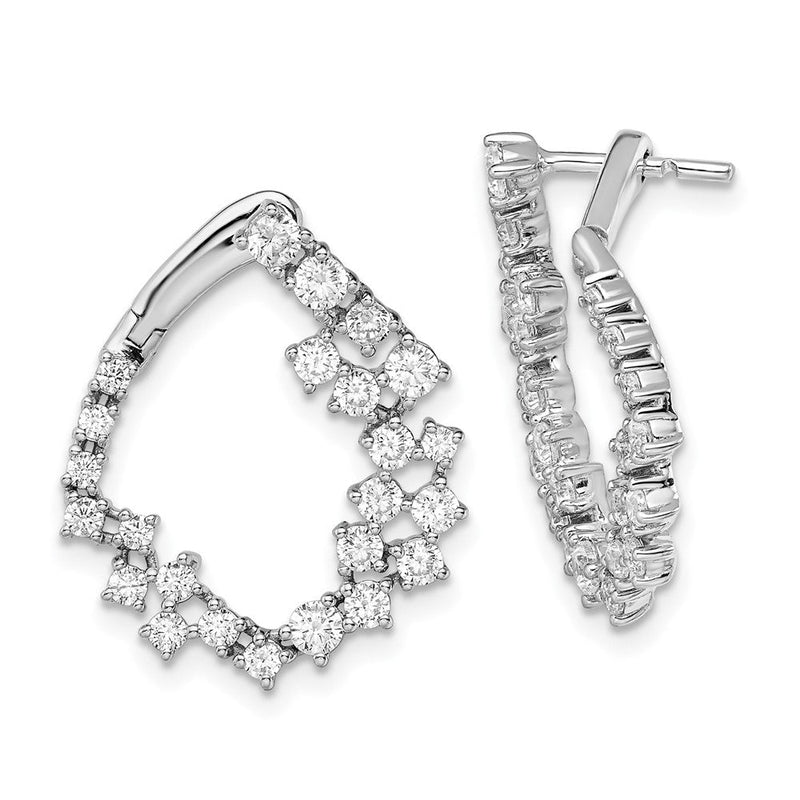 14K Weißgold True Origin 2 Karat Im Labor Gezüchtet Diamant Vs Def Fantasie Creolen