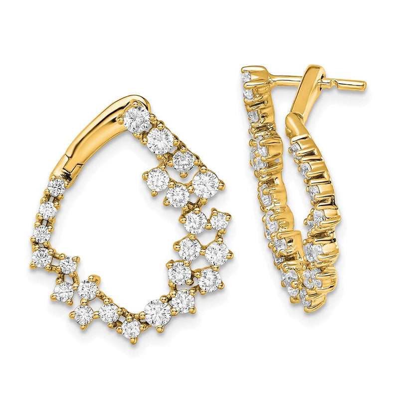 14K Gelbgold True Origin 2 Karat Im Labor Gezüchtet Diamant Vs Def Fantasie Creolen