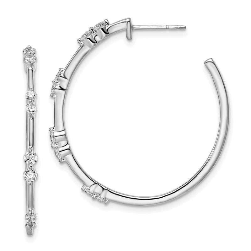 14K Weißgold True Origin 5/8 Karat Im Labor Gezüchtet Diamant Vs Def Stecker Creolen