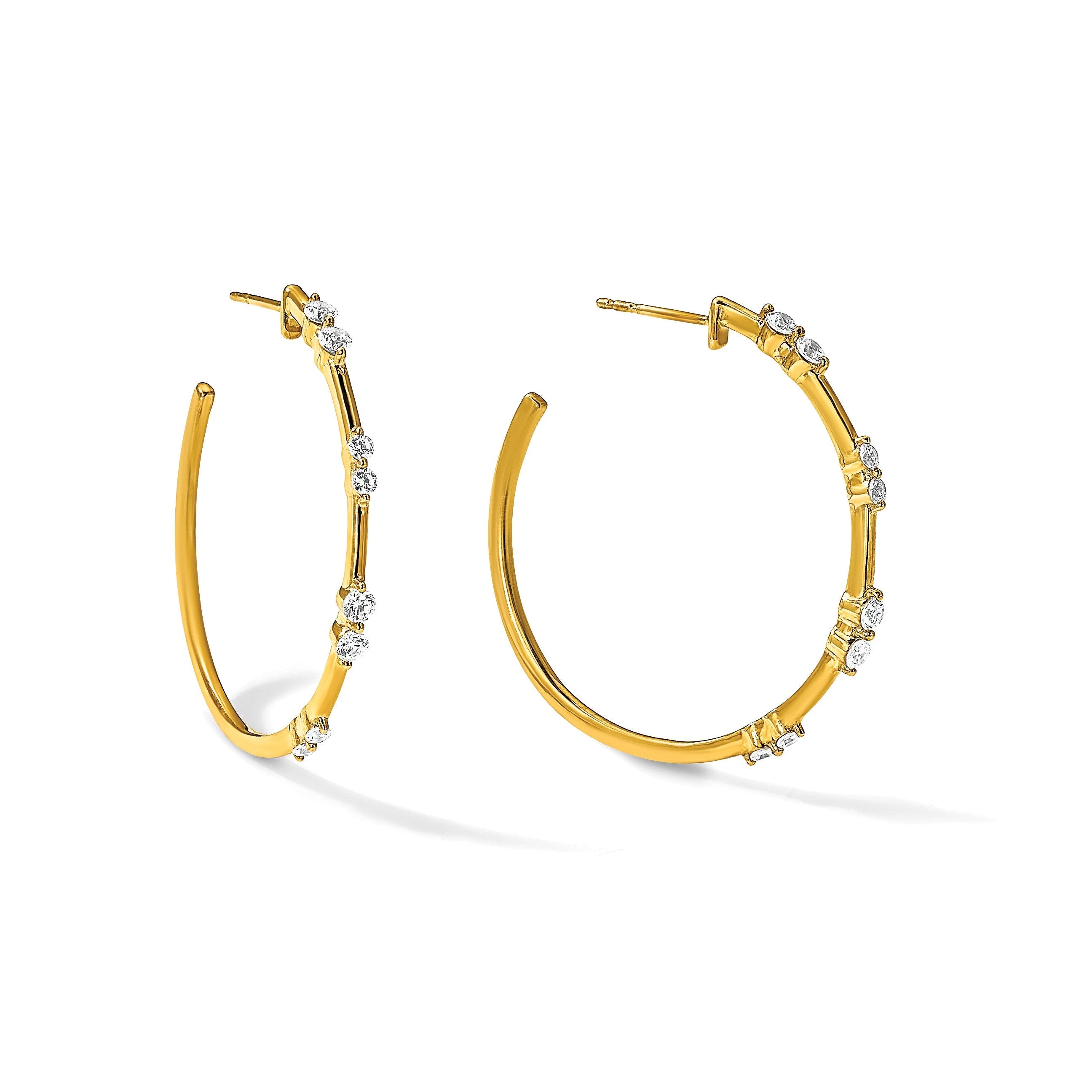 14K Gelbgold True Origin 5/8 Karat Im Labor Gezüchtet Diamant Vs Def Stecker Creolen