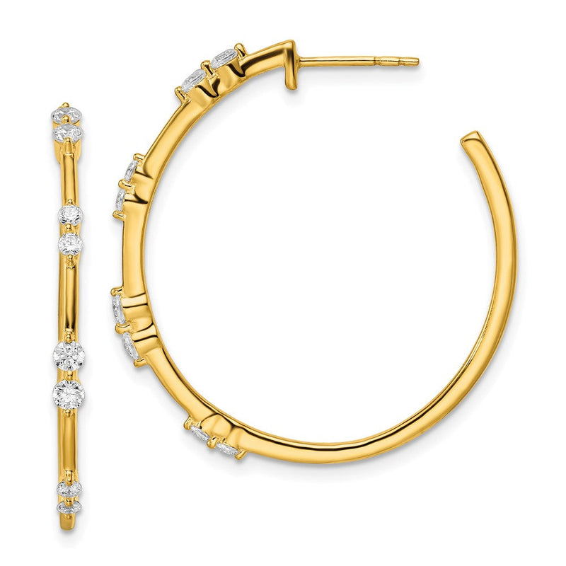 14K Gelbgold True Origin 5/8 Karat Im Labor Gezüchtet Diamant Vs Def Stecker Creolen