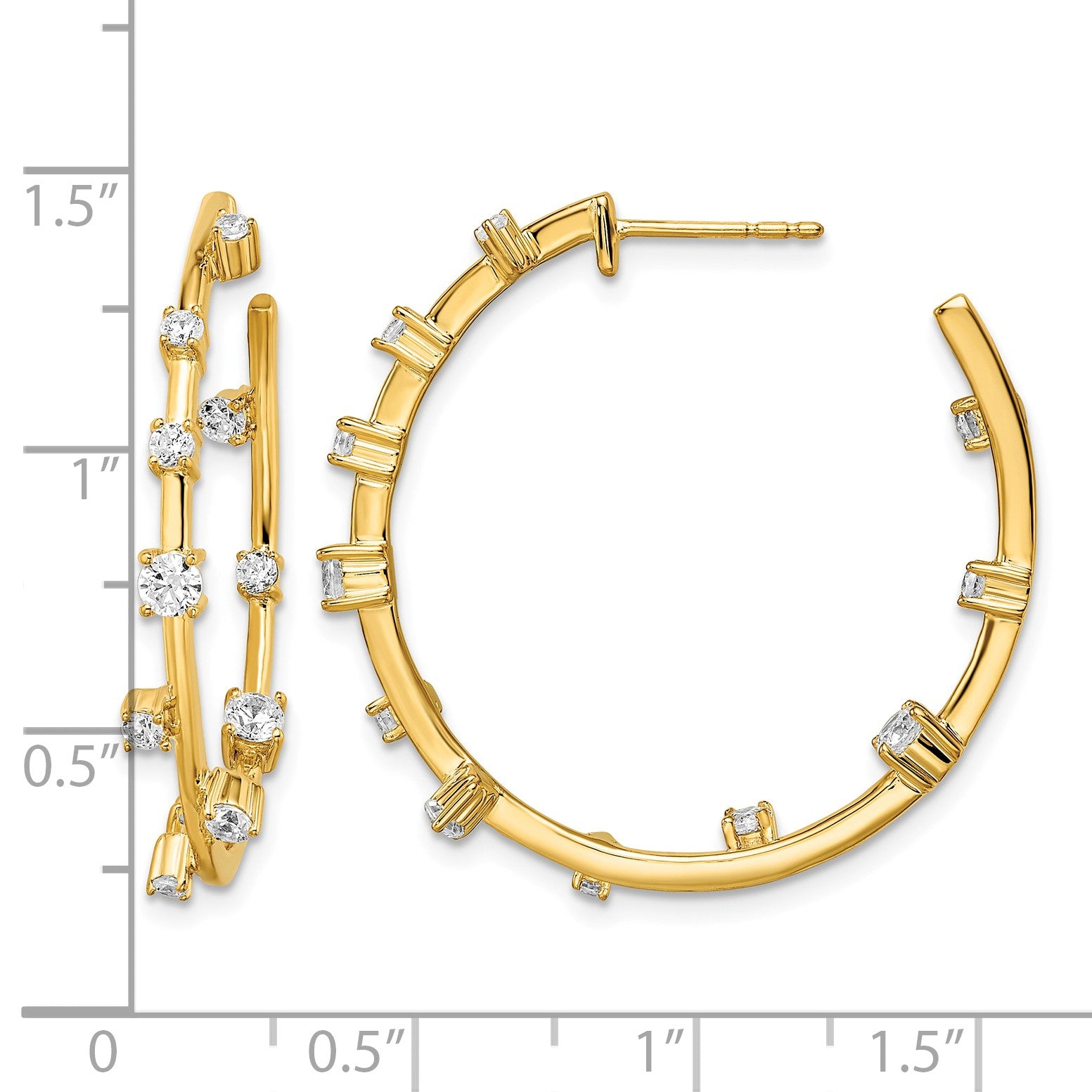 14K Gelbgold True Origin 1 Karat Im Labor Gezüchtet Diamant Vs Def Stecker Creolen
