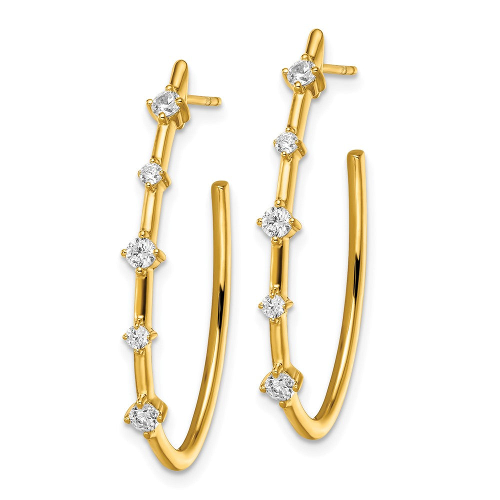 14K Gelbgold True Origin 1/2 Karat Im Labor Gezüchtet Diamant Vs Def Stecker Creolen