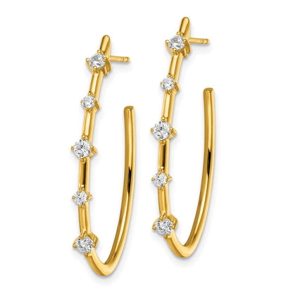 14K Gelbgold True Origin 1/2 Karat Im Labor Gezüchtet Diamant Vs Def Stecker Creolen