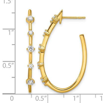 14K Gelbgold True Origin 1/2 Karat Im Labor Gezüchtet Diamant Vs Def Stecker Creolen