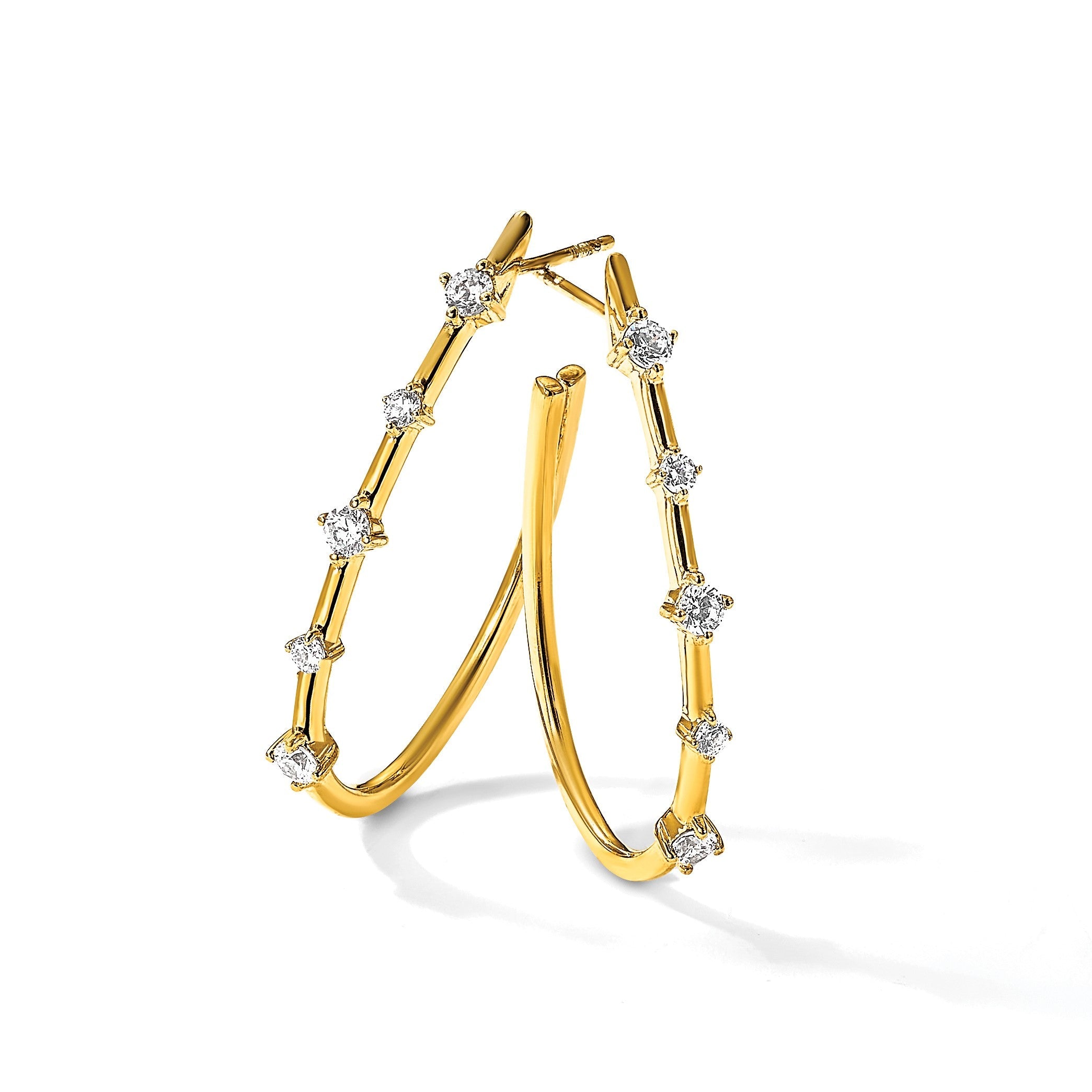 14K Gelbgold True Origin 1/2 Karat Im Labor Gezüchtet Diamant Vs Def Stecker Creolen