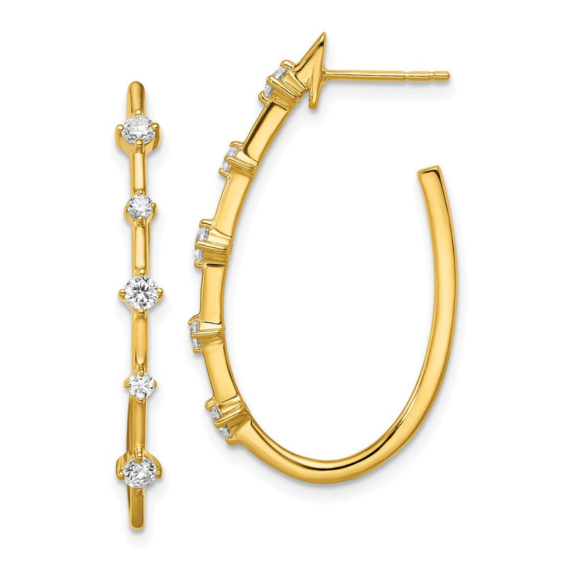14K Gelbgold True Origin 1/2 Karat Im Labor Gezüchtet Diamant Vs Def Stecker Creolen