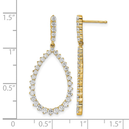 14K Gelbgold True Origin 1 1/2 Karat Im Labor Gezüchtet Diamant Vs Def Fantasie Hängend Creolen
