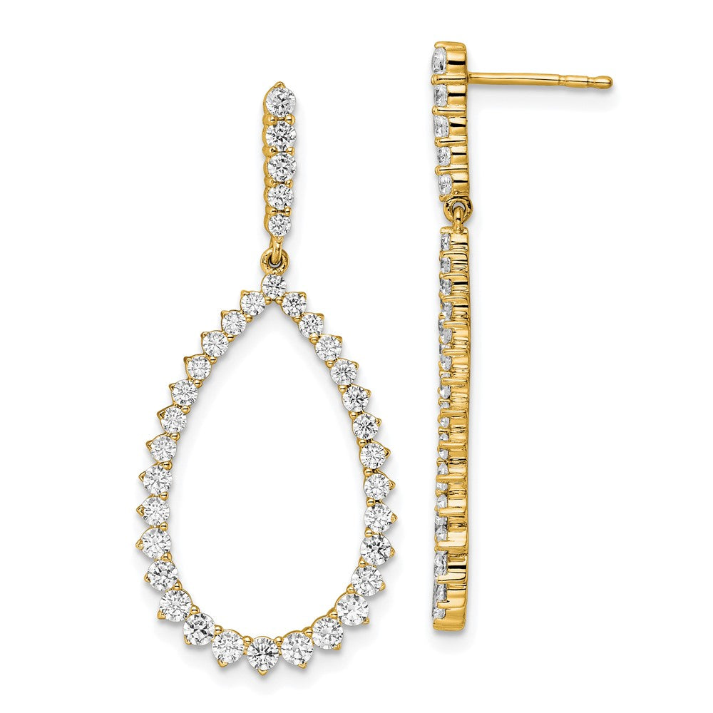 14K Gelbgold True Origin 1 1/2 Karat Im Labor Gezüchtet Diamant Vs Def Fantasie Hängend Creolen