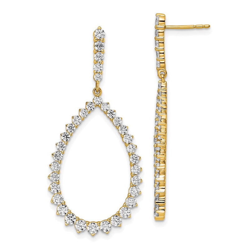 14K Gelbgold True Origin 3 Karat Im Labor Gezüchtet Diamant Vs Def Fantasie Hängend Creolen