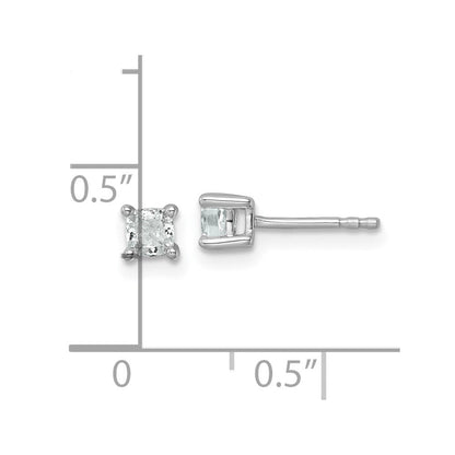 14K Weißgold 0,5 ct. Zertifizierte Labor-Diamant Ohrstecker VS/SI+ G+ im Kissenschliff, 4-Krappenfassung, Hohes Gewicht