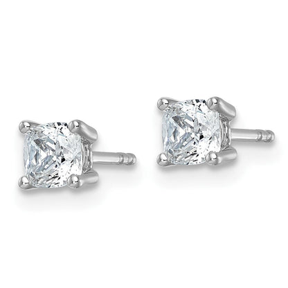 14K Weißgold 1 ct Zertifiziert Im Labor Gezüchtet Diamant Vs+ F+ Kissen 4 Krappen Schwer Gewicht. Ohrstecker