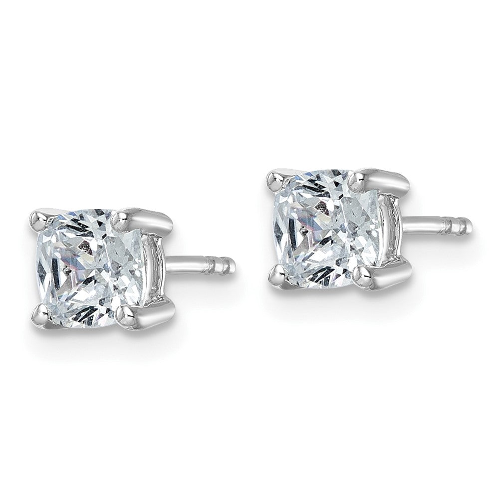 14K Weißgold 1 1/2 ct Zertifiziert Im Labor Gezüchtet Diamant Vs+ F+ Kissen 4 Krappen Schwer Gewicht. Ohrstecker
