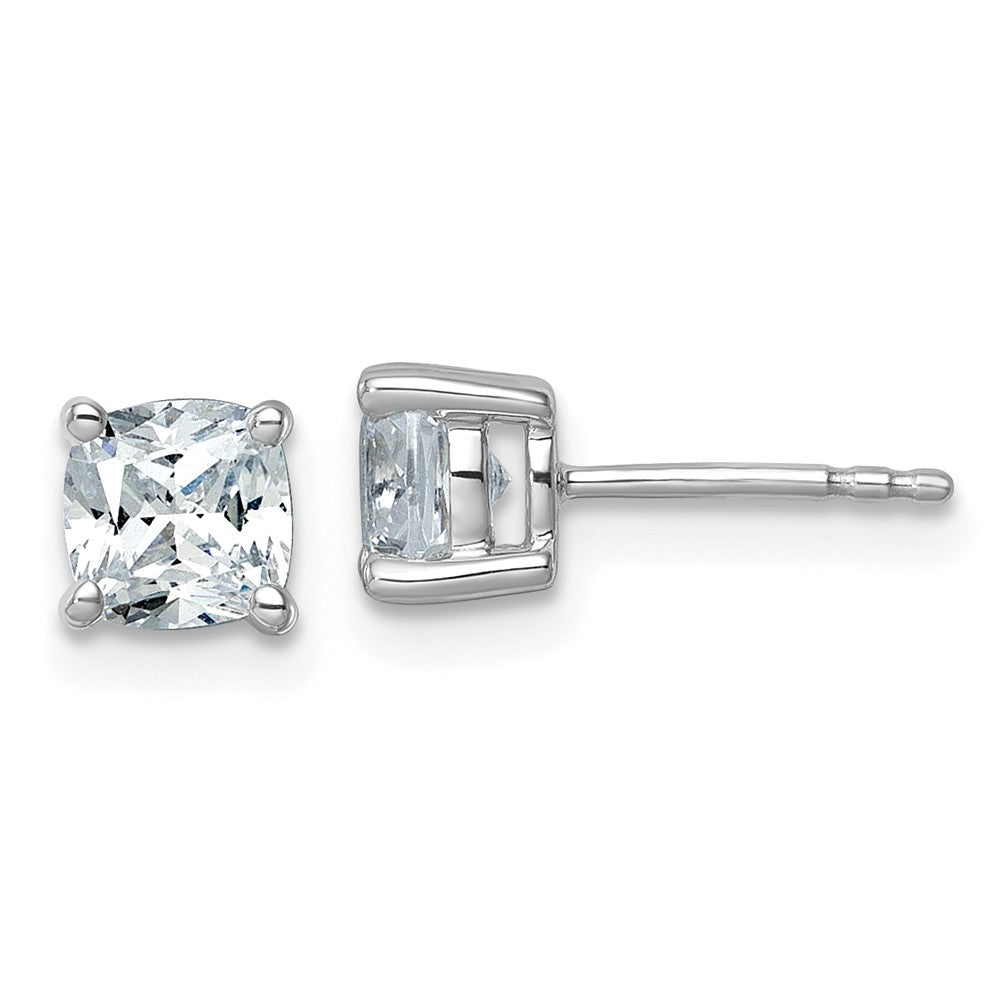 14K Weißgold 1 1/2 ct Zertifiziert Im Labor Gezüchtet Diamant Vs+ F+ Kissen 4 Krappen Schwer Gewicht. Ohrstecker