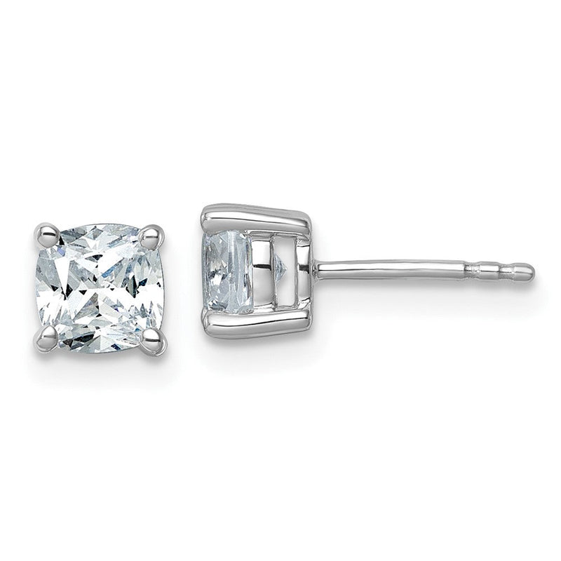 14K Weißgold 1 1/2 ct Im Labor Gezüchtet Diamant Vs+ F+ Kissen 4 Krappen Schwer Gewicht. Ohrstecker