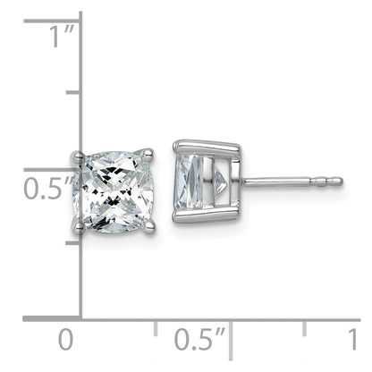 14K Weißgold 4 ct. Zertifizierte Laborgezüchtete Diamant VS/SI+ G+ Kissenschliff Komplett-Solitär-Ohrstecker