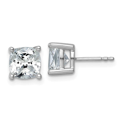 14K Weißgold 4 ct. Zertifizierte Laborgezüchtete Diamant VS/SI+ G+ Kissenschliff Komplett-Solitär-Ohrstecker