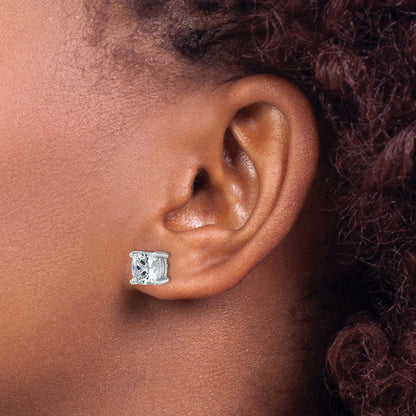 14K Weißgold 5 ct. Laborgezüchtete Diamanten VS/SI+ G+ Kissenschliff Komplett-Solitär-Ohrstecker