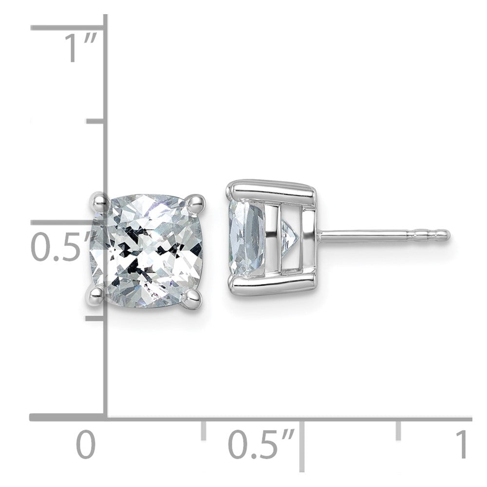14K Weißgold 5 ct. Laborgezüchtete Diamanten VS/SI+ G+ Kissenschliff Komplett-Solitär-Ohrstecker