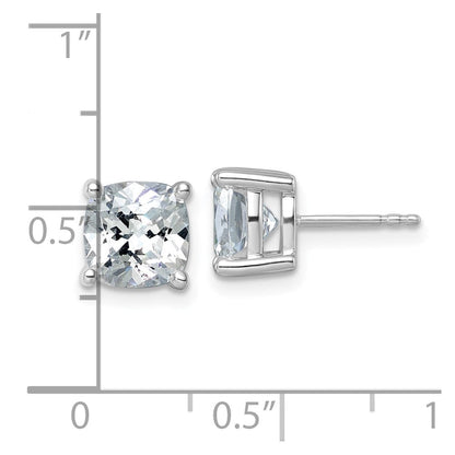 14K Weißgold 5 ct. Laborgezüchtete Diamanten VS/SI+ G+ Kissenschliff Komplett-Solitär-Ohrstecker