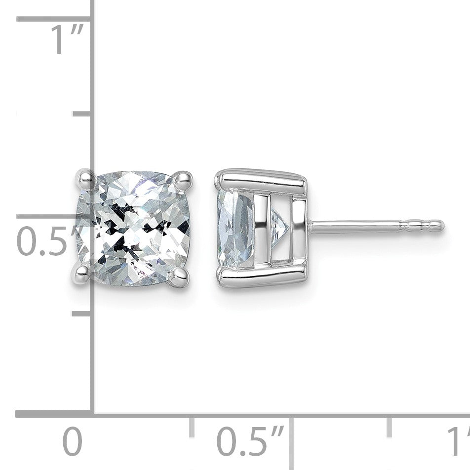 14K Weißgold 5 ct. Laborgezüchtete Diamanten VS/SI+ G+ Kissenschliff Komplett-Solitär-Ohrstecker