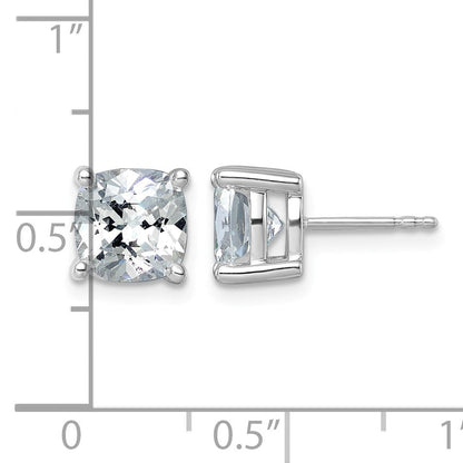 14K Weißgold 5 ct. Laborgezüchtete Diamanten VS/SI+ G+ Kissenschliff Komplett-Solitär-Ohrstecker