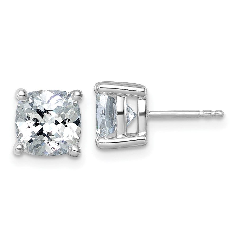 14K Weißgold 5 ct. Laborgezüchtete Diamanten VS/SI+ G+ Kissenschliff Komplett-Solitär-Ohrstecker
