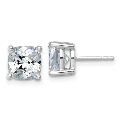 14K Weißgold 5 ct. Laborgezüchtete Diamanten VS/SI+ G+ Kissenschliff Komplett-Solitär-Ohrstecker