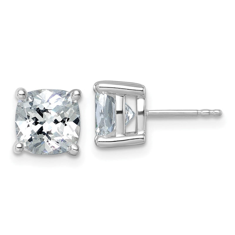 14K Weißgold 5 ct. Laborgezüchtete Diamanten VS/SI+ G+ Kissenschliff Komplett-Solitär-Ohrstecker