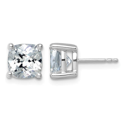 14K Weißgold 5 ct. Laborgezüchtete Diamanten VS/SI+ G+ Kissenschliff Komplett-Solitär-Ohrstecker