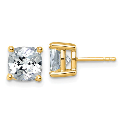 14K Gelbgold 5 ct. Laborgezüchtete Diamant VS/SI+ G+ Cushion Komplett-Solitär-Ohrstecker