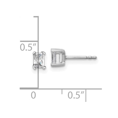 14K Weißgold Ohrstecker mit 0,5 ct. im Radiant-Schliff, Labor gezüchtetem Diamant-Solitär, VS/SI+ G+