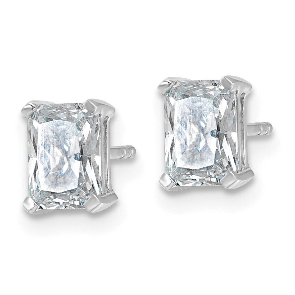 14K Weißgold Ohrstecker mit 1,5 ct. Laborgezüchtetem Diamant, VS/SI+ G+, Radiant-Schliff, Solitär, Komplettfassung, Stecker-Verschluss