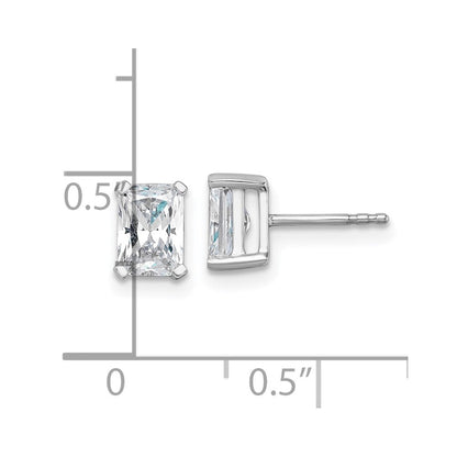 14K Weißgold Ohrstecker mit 1,5 ct. Laborgezüchtetem Diamant, VS/SI+ G+, Radiant-Schliff, Solitär, Komplettfassung, Stecker-Verschluss