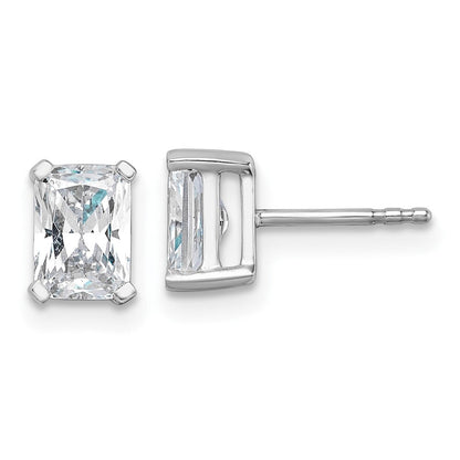 14K Weißgold Ohrstecker mit 1,5 ct. Laborgezüchtetem Diamant, VS/SI+ G+, Radiant-Schliff, Solitär, Komplettfassung, Stecker-Verschluss
