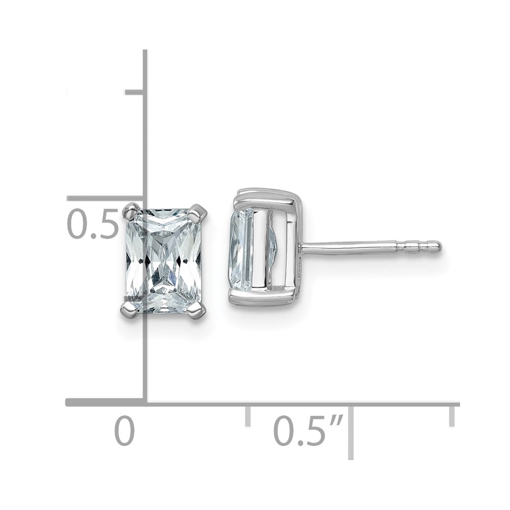 14K Weißgold Ohrstecker mit 2 ct. zertifizierten, im Labor gezüchteten Diamanten, VS/SI+ G+, Radiant-Schliff, 4-Krappenfassung, hohes Gewicht