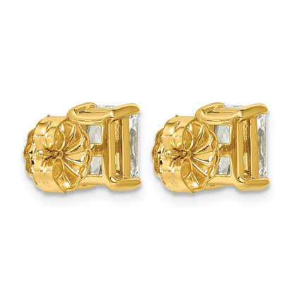14K Gelbgold Ohrstecker mit 2 ct. im Radiant-Schliff gezüchteten Diamanten VS/SI+ G+, 4-Krappen-Fassung, hohes Gewicht