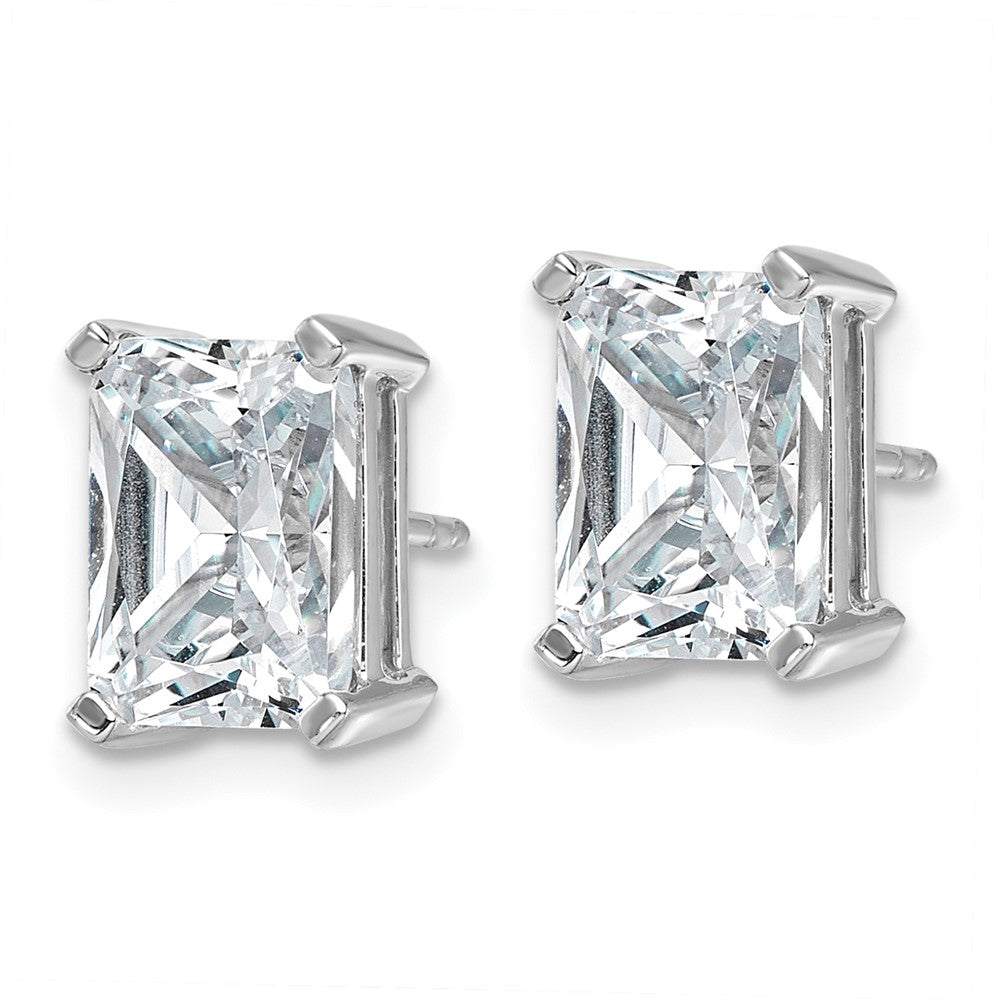 14K Weißgold Ohrstecker mit 5 ct. laborgezüchteten Diamanten, VS/SI+ G+, Radiant-Schliff, 4-Krappen-Fassung, schweres Gewicht